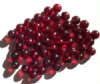 25 8mm Transparent Garnet Round Glass Beads